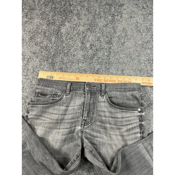 7 for All Mankind Slimmy Jeans Mens 32x29 Gray Denim Whisker Faded EUC - Picture 9 of 9